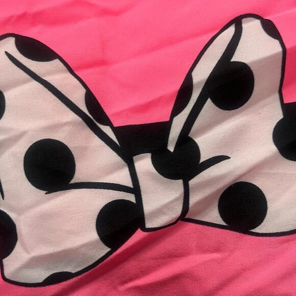 Disney Minnie Mouse microfiber pink shower curtain/bow polka dot curtain hooks - Picture 5 of 8